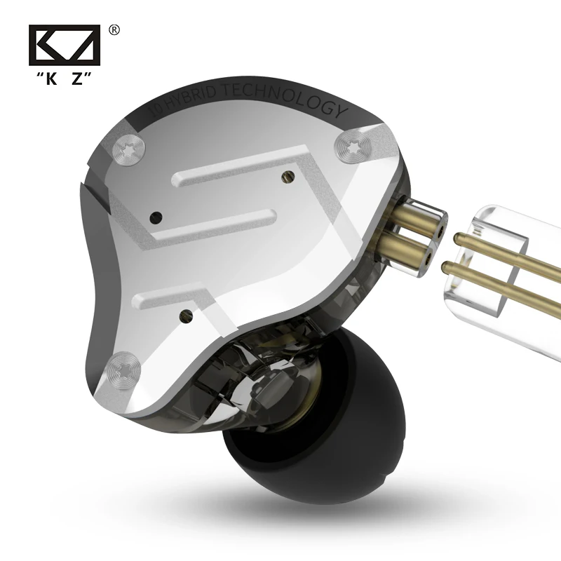 KZ ZS10 PRO 4BA + 1DD HIFI металлическая гарнитура гибридные наушники в ухо спортивные