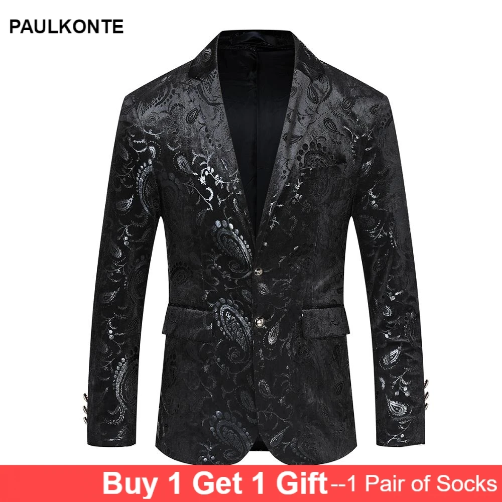 2019 Autumn Men'S Print Slim Single West High Quality Business Casual Fashion Trend Wild Men'S Suit Coat 2019 Autumn Men'S Print Slim Single West High Quality Business Casual Fashion Trend Wild Men'S Suit Coat