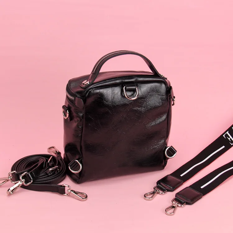 

2019 Autumn And Winter New Style WOMEN'S Leather Bags Korean-style First Layer Leather Backpackage Fashion Multi-functional Back