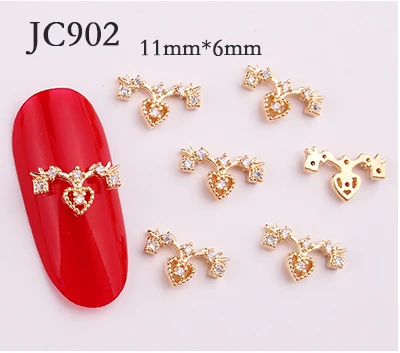 JC902 2 шт./лот, 20 стилей, циркониевые кристаллы, верх-длинная цепочка, 3D сплав, циркон, аксессуары для дизайна ногтей, роскошные Угловые Крылья, циркониевые подвески для ногтей, HGe11 - Цвет: JC902