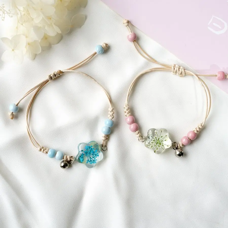 Getrocknete Blume Stern Kristall Armband Paar Geschenke für Freundinnen Modeschmuck Großhandel # 82637 – Detail 4