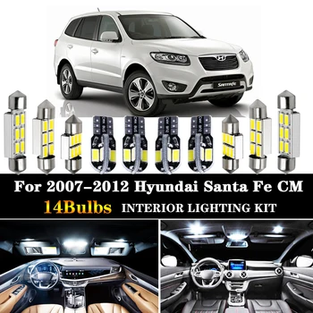 

14Pcs White Canbus Error Free led interior light Package Kit for 2007-2012 Hyundai Santafe Santa Fe CM ix45 led interior light
