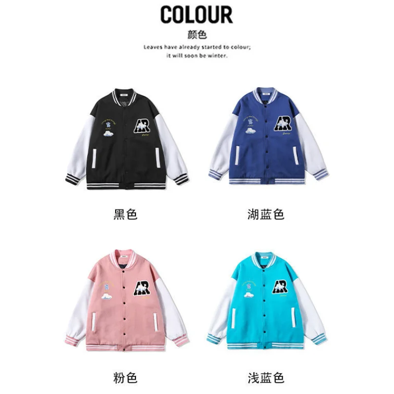 European and American retro letter print jackets coat women 21 new trend casual sports baseball uniform couple loose wild coat