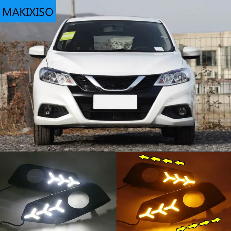 

1 Pair Car Auto LED Daytime Running Light Lamp DRL Fog Lamp For Nissan Tiida 2016-2019 of 12V