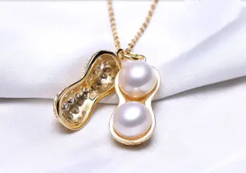 

Fashionable 18KGP metal Stunning 8-9mm Freshwater pearl Pendants Necklaces