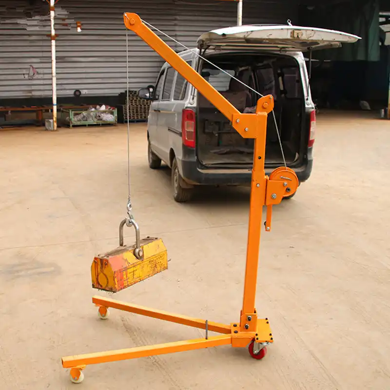 Mobile folding small crane 200KG hand push small lifting machine multi