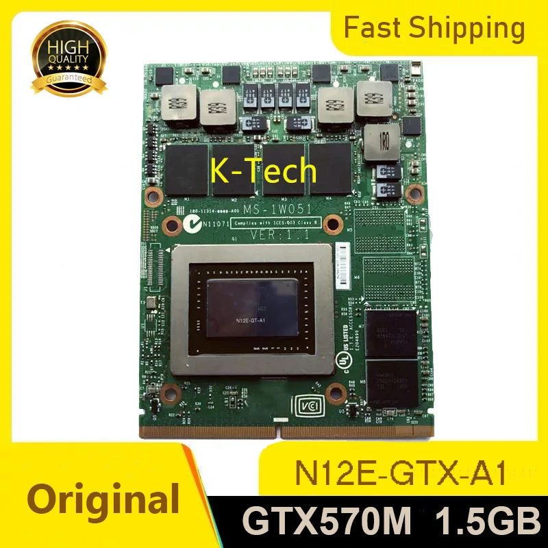 Оригинальный GTX 570 м GTX570M MXM N12E-GT-A1 видеографические карты для MSI GT60 GT70 GT683 GT680 GX680 GT780