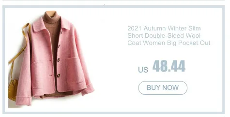 Autumn Winter Loose Short Double Sided Wool Jacket Women Elegant Office Lady Outerwear Big Pocket Long Sleeve Wool Coat Female puffy coats
