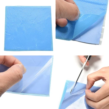 

100mmx100mmx1mm Blue Heatsink Cooling Thermal Conductive Uncut Silicone Pad suitable for GPU CPU VGA BGA Bridge Chips