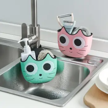 

Cute Cat Shape Sink Storage Portable Home Kitchen Hanging Water Filtration Bag Basket Bath Storage Tools