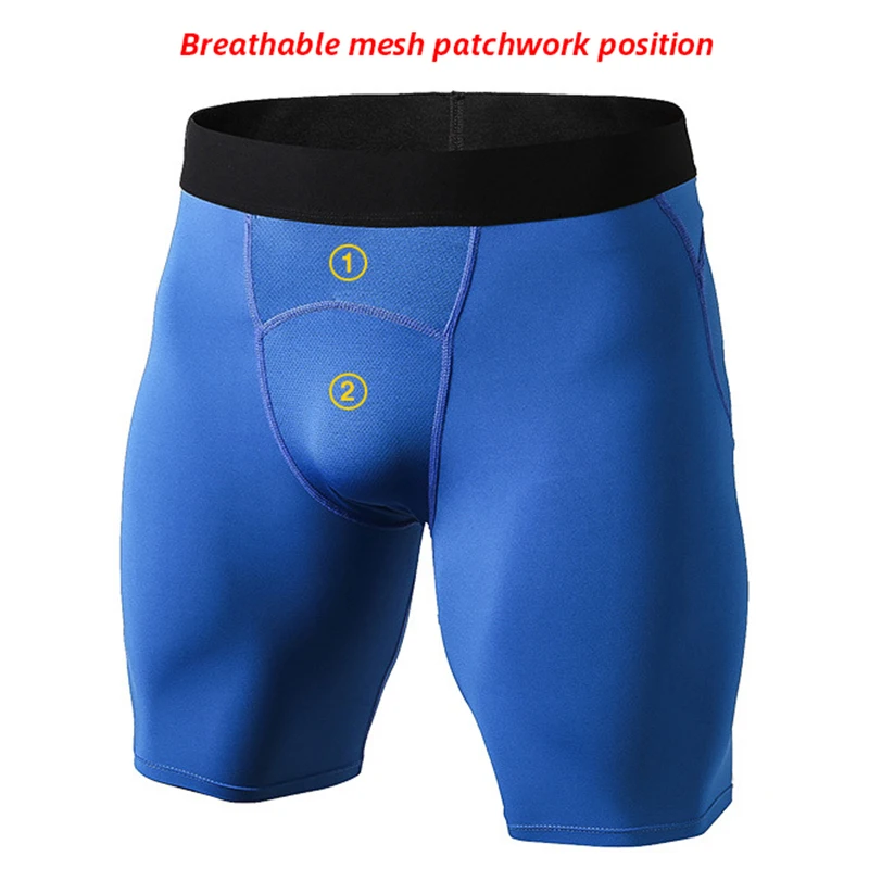 Summer Breathable Mesh Patchwork Running Tights Men Compression Gym Fitness Shorts Quick Dry Elastic Short Pants Customized