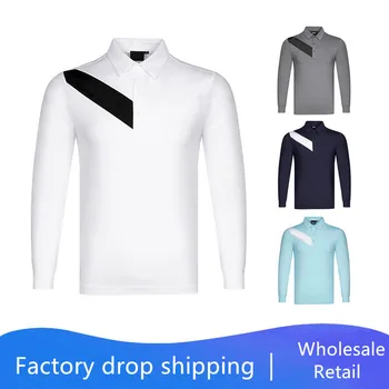 

2020 golf clothing men's long-sleeved Lapel T-shirt spring new sports top quick-dryin breathable sports T-shirt sportswear S-2XL