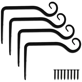 

4Pcs Large Wall Hanging Brackets for Basket Plant Lantern Wall Hooks Bracket for Outdoor Garden Bird Feeder Hanger
