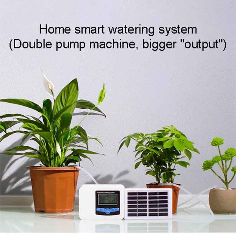 

Automatic Watering Device Solar Double Pump 24 Flow Regulator Smart Timing Drip Irrigation Atomizing Watering Device