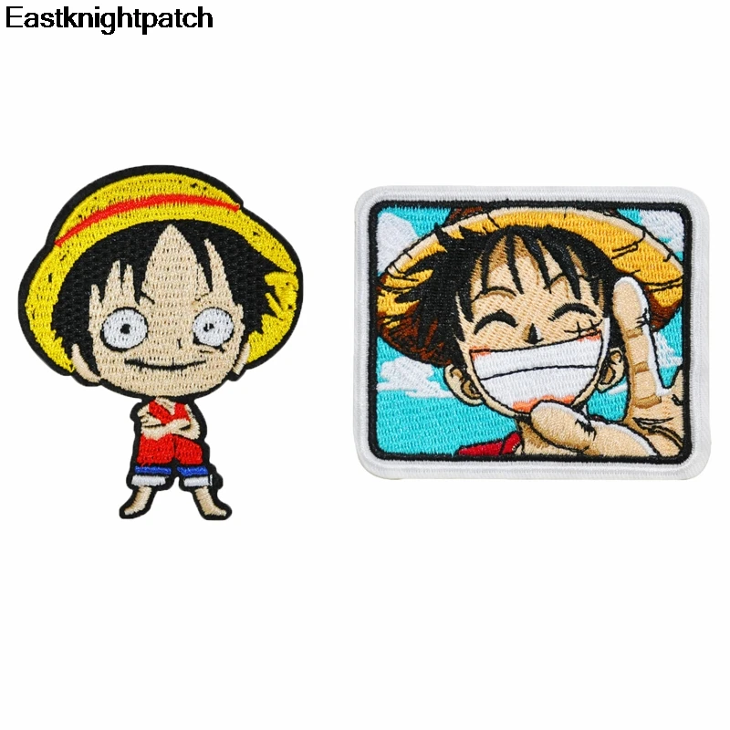 

Classic anime ONE PIECE Embroidered Iron on Patches para child Clothes Appliques jersey wallet bag shoes badges Stickers E1085