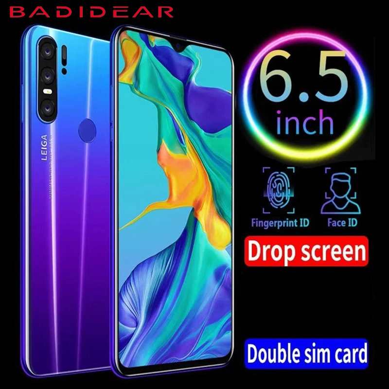 Недорогой телефон Смартфон Android 4G Badidear P30 pro мобильные телефоны глобальная Версия 6,5 дюймов разблокировка двух sim-карт Капля воды экран