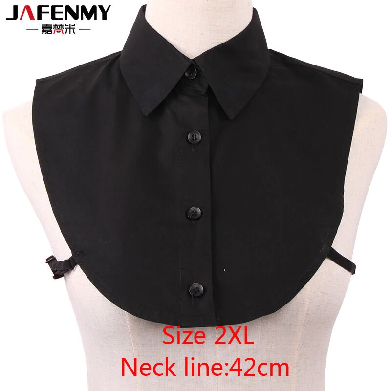 Normal Black 2XL Поддельные ложный воротник женская блузка белый сплошной хлопок съемный воротник черный мужской женский галстук нагрудные Дамы Декор Поддельные - Цвет: Normal Black 2XL