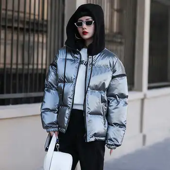 

Bright Color Waterproof Short Winter Jacket Women Warm Down Cotton Winter Coat Women Hooded Parkas Snow Wear Women Jacket C5712