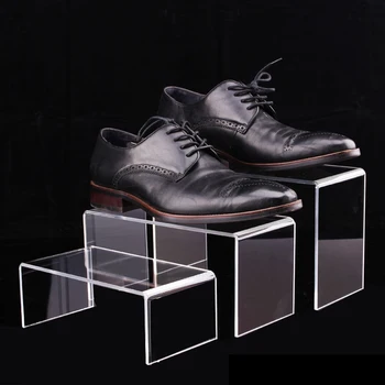 

3 Tier Acrylic Clear Shoes Display Stand Shoe Storage Rack Organiser Holder Office Home Supplies Store Show Case