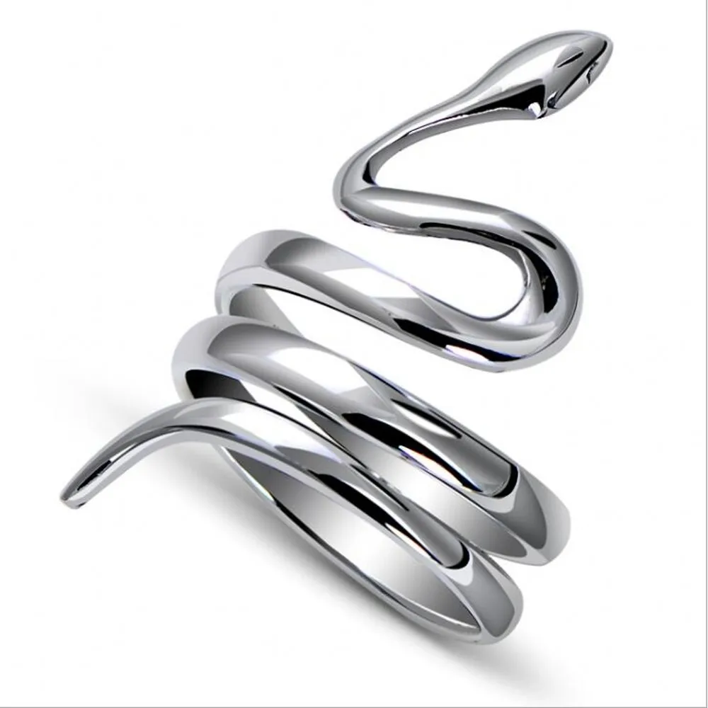 Кольцо из стерлингового серебра S925 пробы для мужчин и женщин, ювелирные изделия из тайского серебра, кольца в виде змейки, регулируемое кольцо для пар, новая мода