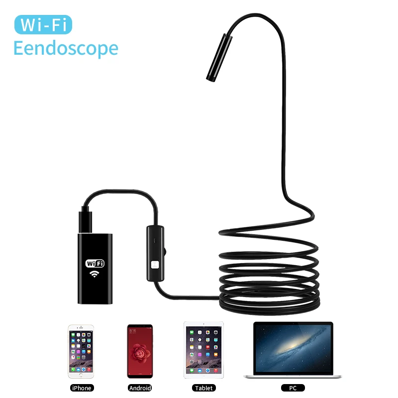 

WIFI Endoscope Camera 8mm lens HD720P Soft wire wireless waterproof inspection borescope for smart phones