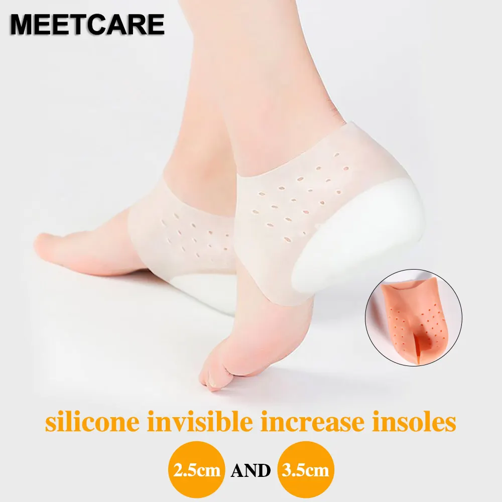 Invisible Height Lift Heel Pad Sock Liners Increase Insole Heel Repair Pads Foot Cushion Protector for Women Men Beverl 1 Pair Silicone Heel Sleeves