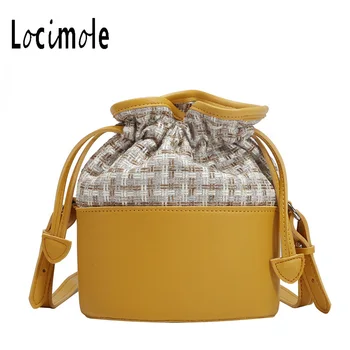 

XXXXX Weaved Women Bags Fashion Cute Bucket Bag Korean Style Crossbody Bag PU Leather Women Handbag bolso mujer BIW361 PM49