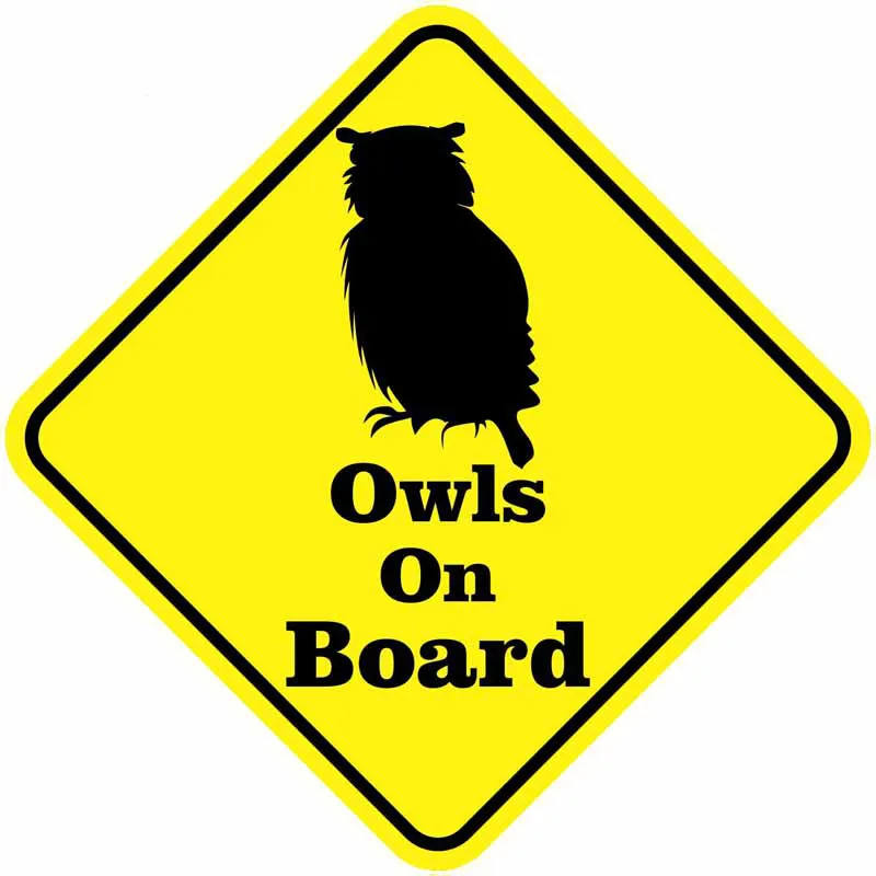 

10CM*10CM Lovely Owls OWLS ON BOARD Warning Mark Car Sticker The Tail Of The Car Vinyl Decal