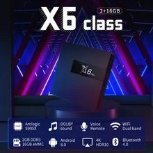 AFTV X6 Class Smart TV Box Google with Voice Air Remote S905X Android TV Box with 2.4G&5G Dual-band Wifi BT Dolby 2G 16G TV Box