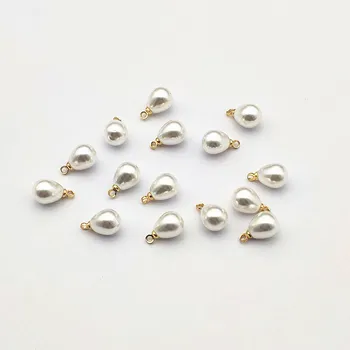 

New arrival! 13x8mm 100Pcs Plating Real gold/Imitation pearl Drop Charm for Earring DIY Making, Jewelry Findings & Component