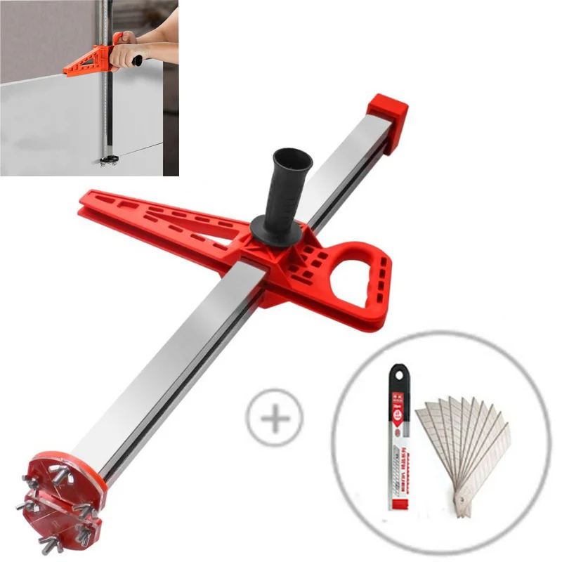 

New Manual High Accuracy Gypsum Board Cutter Hand Push Drywall Cutting Artifact Tool with 4 Bearings 20-600mm Cutting Range