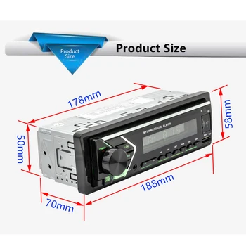 

Car MP3 Player Hands-free FM radio Colorful lights Retro USB Card reader