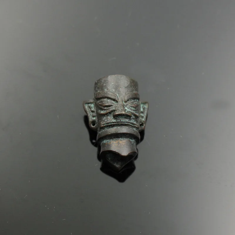

Sanxingdui Bronze Mask Brass Copper Beads Lanyard Pendants Knife Beads DIY Umbrella Rope Cord Pendants Woven Car Keychain