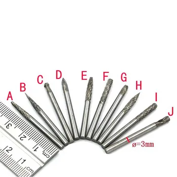

20x Tungsten Steel Carbide Rotary Burrs Die Grinder Drill Bits Tool 3mm With Box
