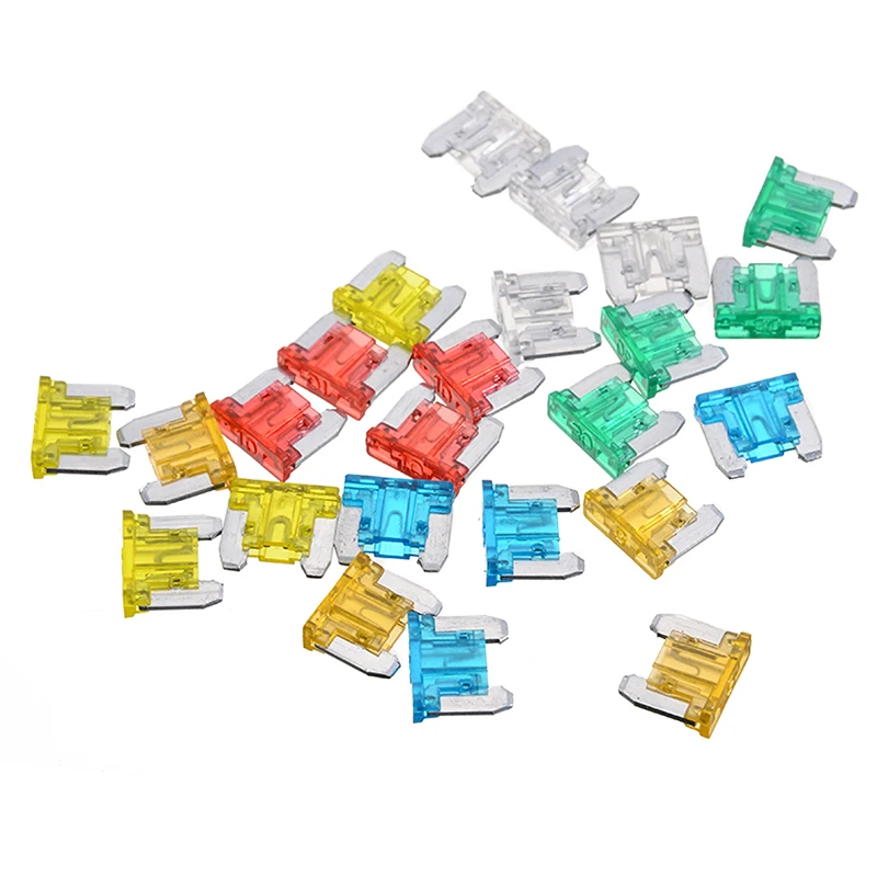 

24pcs Vehicle Use Micro Mini Blade Fuses 5A 10A 15A 20A 25A 30A Mixed Sizes Blade Fuses Kit For Automotive Car Truck