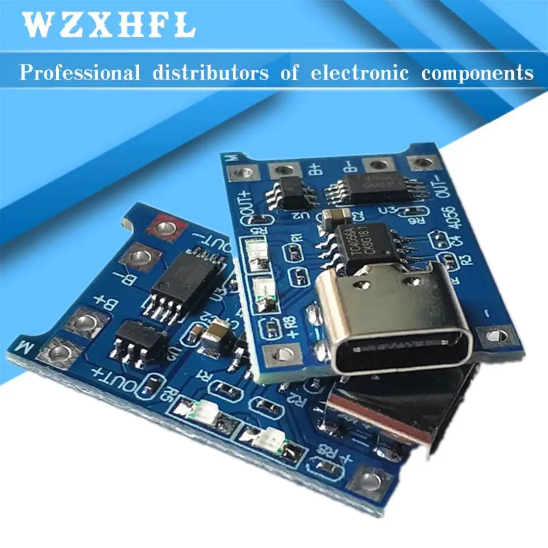 5PCS type-c USB 5V 1A 18650 TP4056 Lithium Battery Charger Module Charging Board With Protection Dual Functions Li-ion good | Электронные