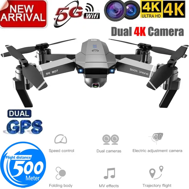 $53.4  Professional Drone 4K Dual Camera GPS 50X Zoom Smart Follow Wide-Angle Anti-shake 5G WIFI FPV RC Qu