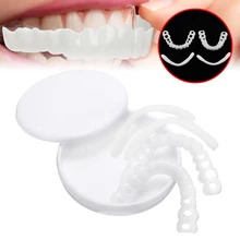 Идеальная улыбка сверху и снизу поддельные зубы косметические виниры для зубов мгновенный комфорт подходит отбеливание Flex Denture Cover
