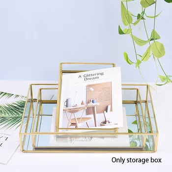 

Organizer Decorative Home Glass Jewelry Display Storage Tray Plate Perfume Bathroom Rectangle Makeup Nordic Style Dessert Fruit