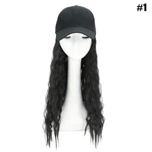 Бейсбольная кепка с синтетическим наращивание волос длинные волосы парик шляпа для женщин AIC88