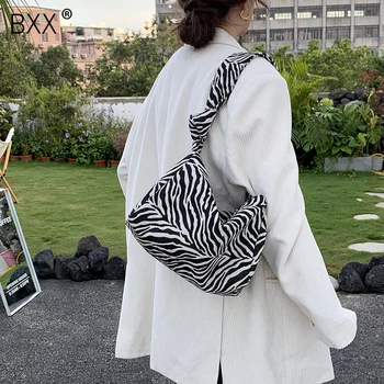 

[BXX] Zebra Pattern Design Crossbody Bags For Women 2020 Winter Shoulder Handbags and Purses Classic Travel Hand Bag HO851
