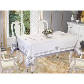 

Tulip Printed Rectangular Table Cover Silver