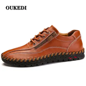 

New Spring Summer Zip Mens Loafers Fashion Breathable Men Flats Genuine Leather Casual Shoes Designers Moccasins Men Shoes