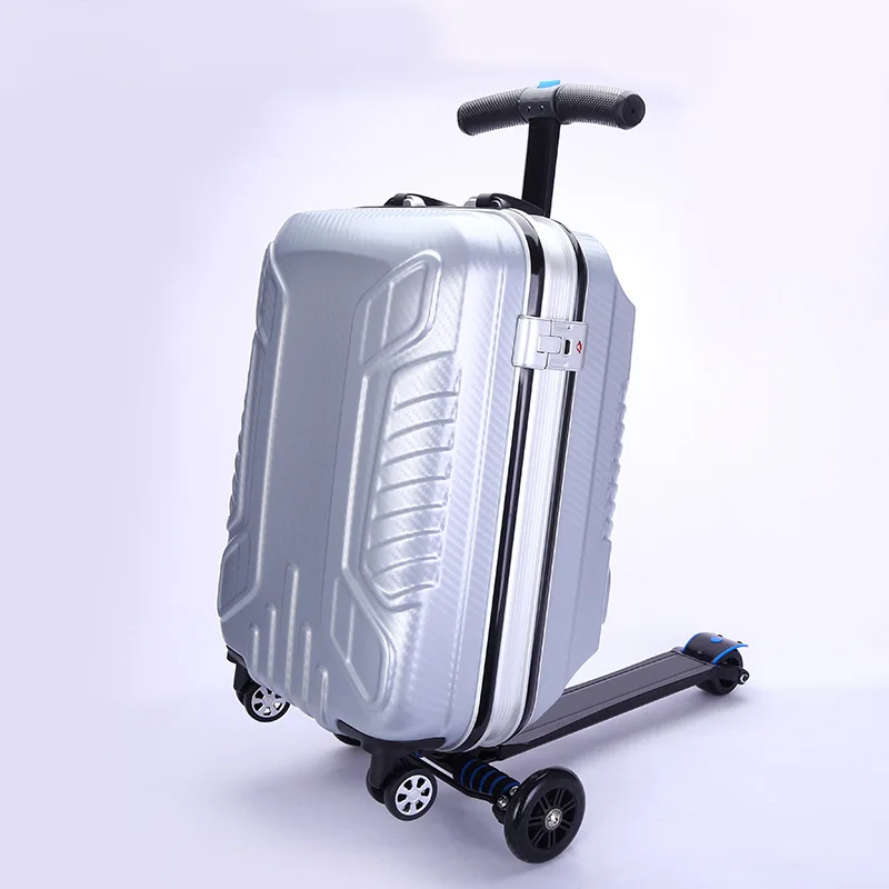 21 inch Multi-function Scooter luggage High-end Carry on luggage Suitcases and travel bags Large capacity Scooter Luggage set - Цвет: Бежевый