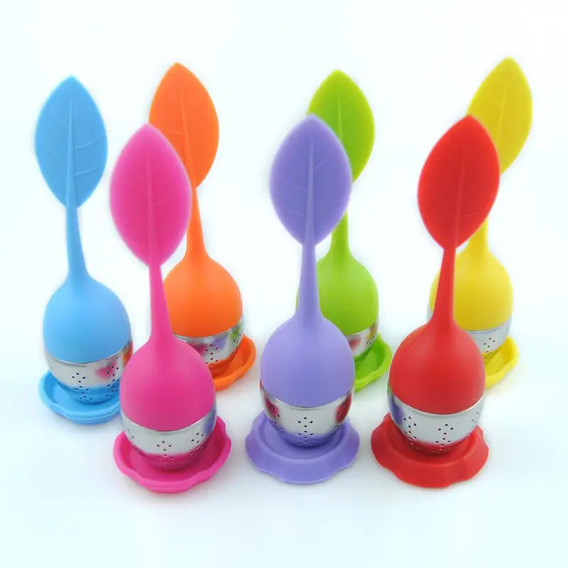 15*5CM Creative silicone Leaf Tea Strainer sheet Teaspoon Infuser Spice Filter SiliconeTeteras Accessories | Дом и сад