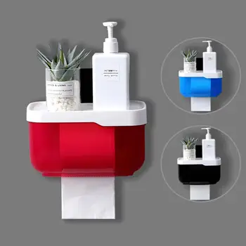 

Bathroom Storage Wall Mounted Paper towel Holder with Flap Top Splash-Proof Paper Roll Holder Dispenser Tissue Box Accessories