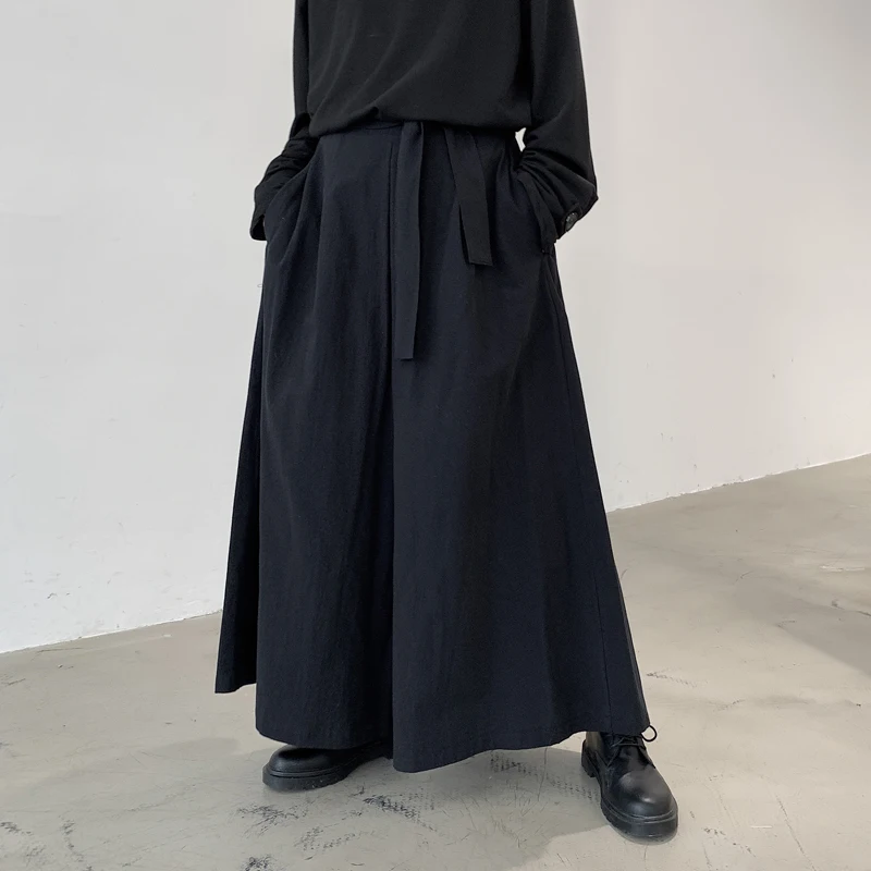 Men's Wide-Leg Pants Spring And Autumn New Punk Style Neutral Super Loose Fashion Casual Large Size Bell Bottoms
