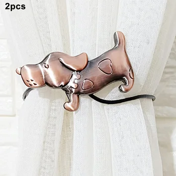 

2pcs Animal Shape Vintage Home Decoration Curtain Tieback Holder Cafe Clip Magnetic Buckle Window Drapery Holdbacks Punch Free