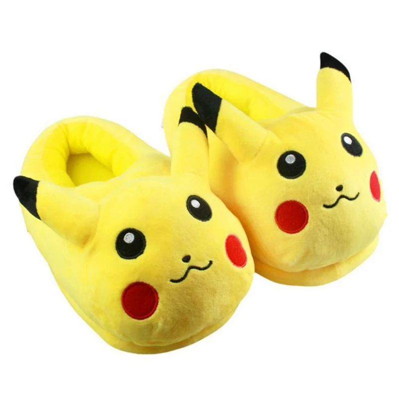 $11.97 Plush Animal Warm Cotton Slippers Anime Pikachu Cosplay Shoes Woman Man Lovers Home Slippers Adul