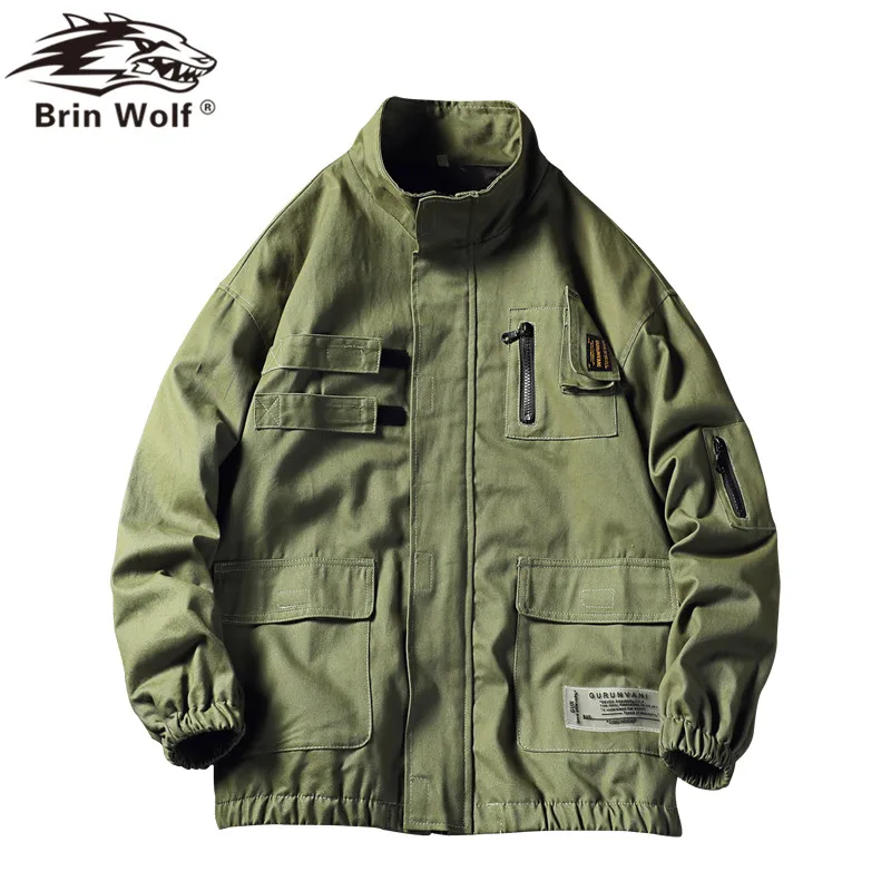 Brin Wolf осень зима мужская хип-хоп куртка свободного размера плюс пальто 4XL5XL с принтом акулы Молодежная куртка мужская одежда